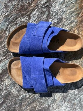 Birkenstock Kyoto Suede/Nubuck Leather  In Rare Ultra Blue - Size 10